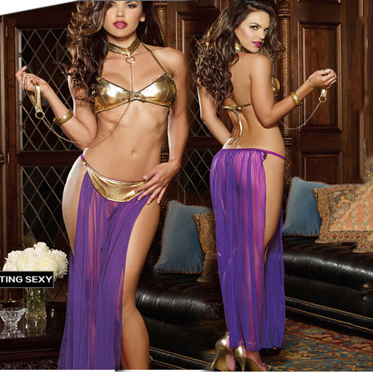 Patent leather sheer women's lingerieW232